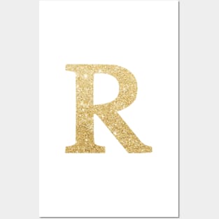 The Letter R Gold Metallic Posters and Art